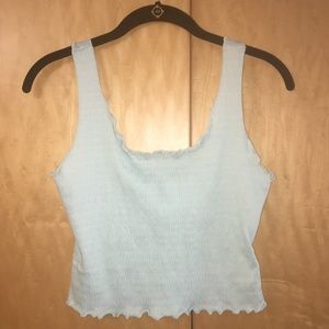 BDG Lottie Lettuce Edge Smocked Tank Top